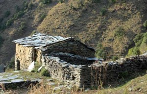 Huts in Triund trekking trail, India