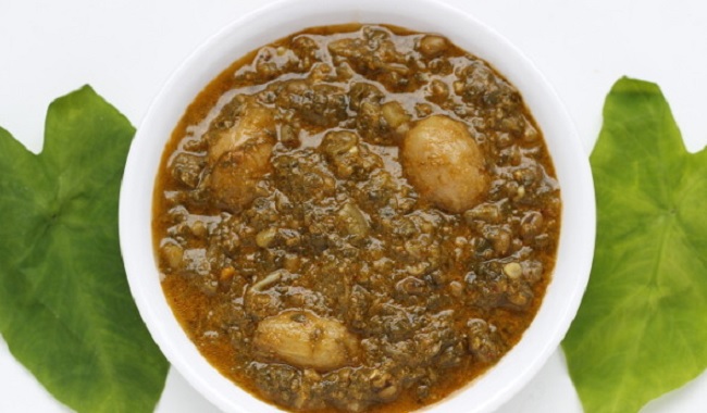 Akibiye is a simple dish made with colocasia and bamboo shoot which is mostly prepared and enjoyed by the Sema community in Nagaland. It is a thick gravy and goes best with rice.